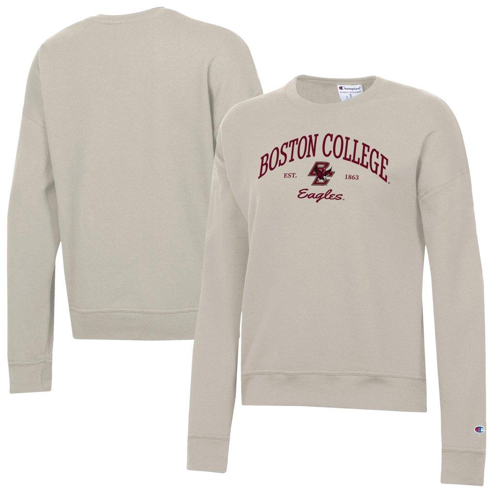  Boston College Eagles Champion Women's Powerblend Pullover Sweatshirt - Oatmeal